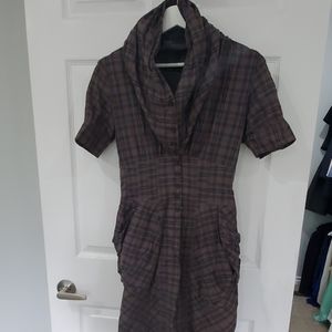 Allsaints Brand Hunter Green and black dress